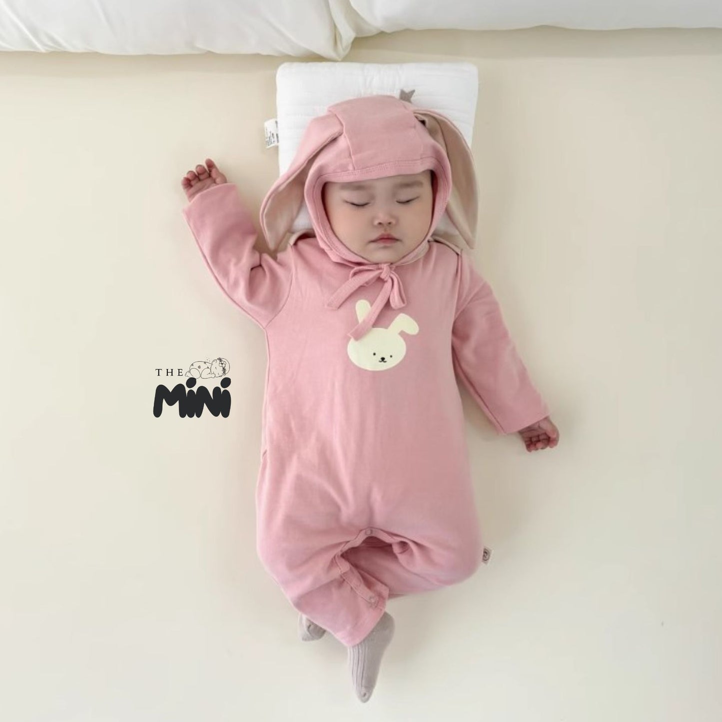 Set thỏ iu - 2 món bodysuit tay dài kèm nón - M011A