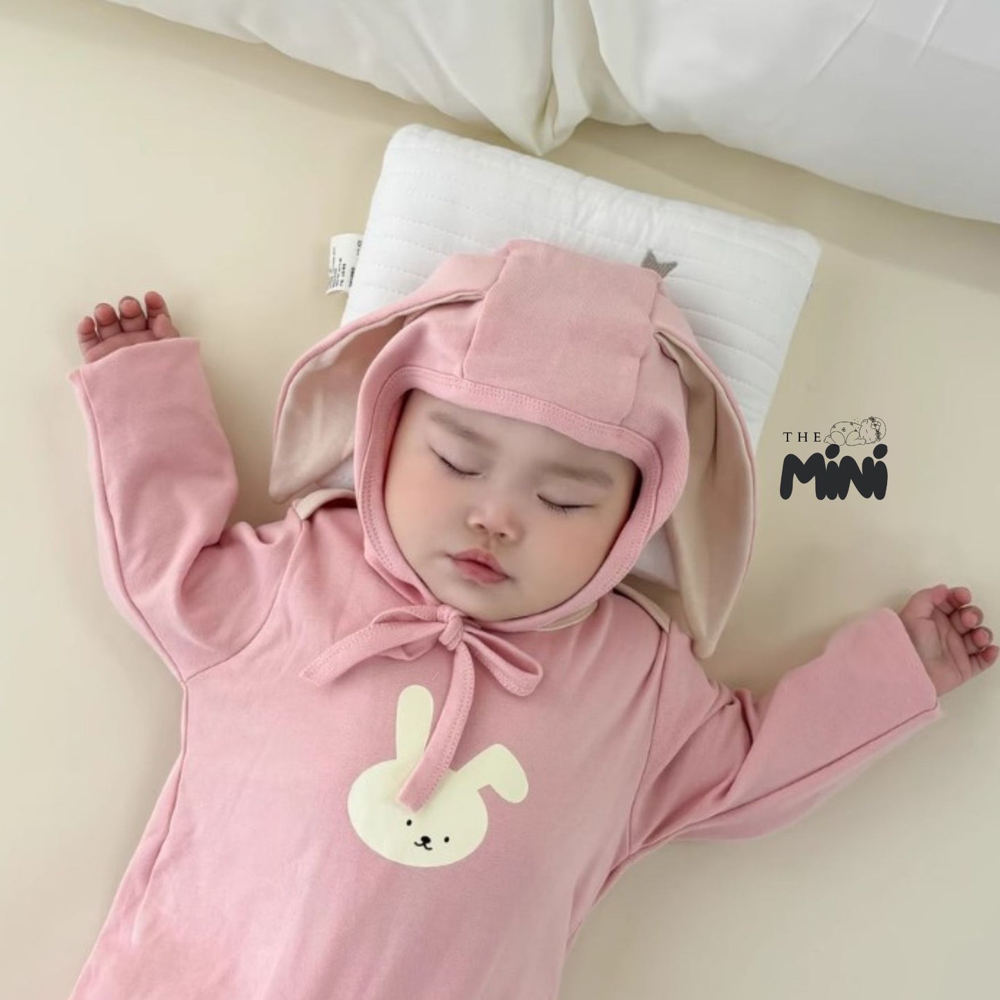 Set thỏ iu - 2 món bodysuit tay dài kèm nón - M011A