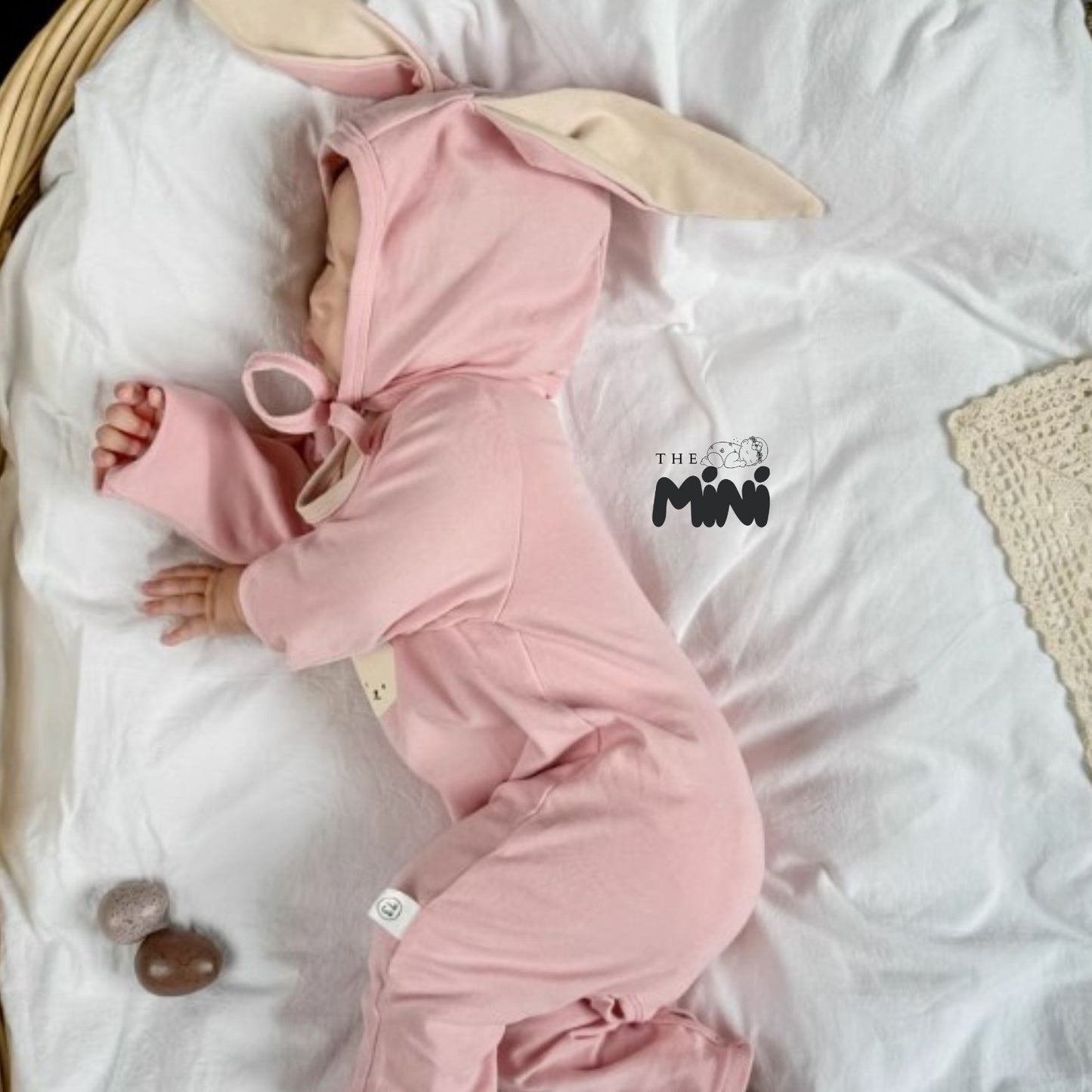 Set thỏ iu - 2 món bodysuit tay dài kèm nón - M011A