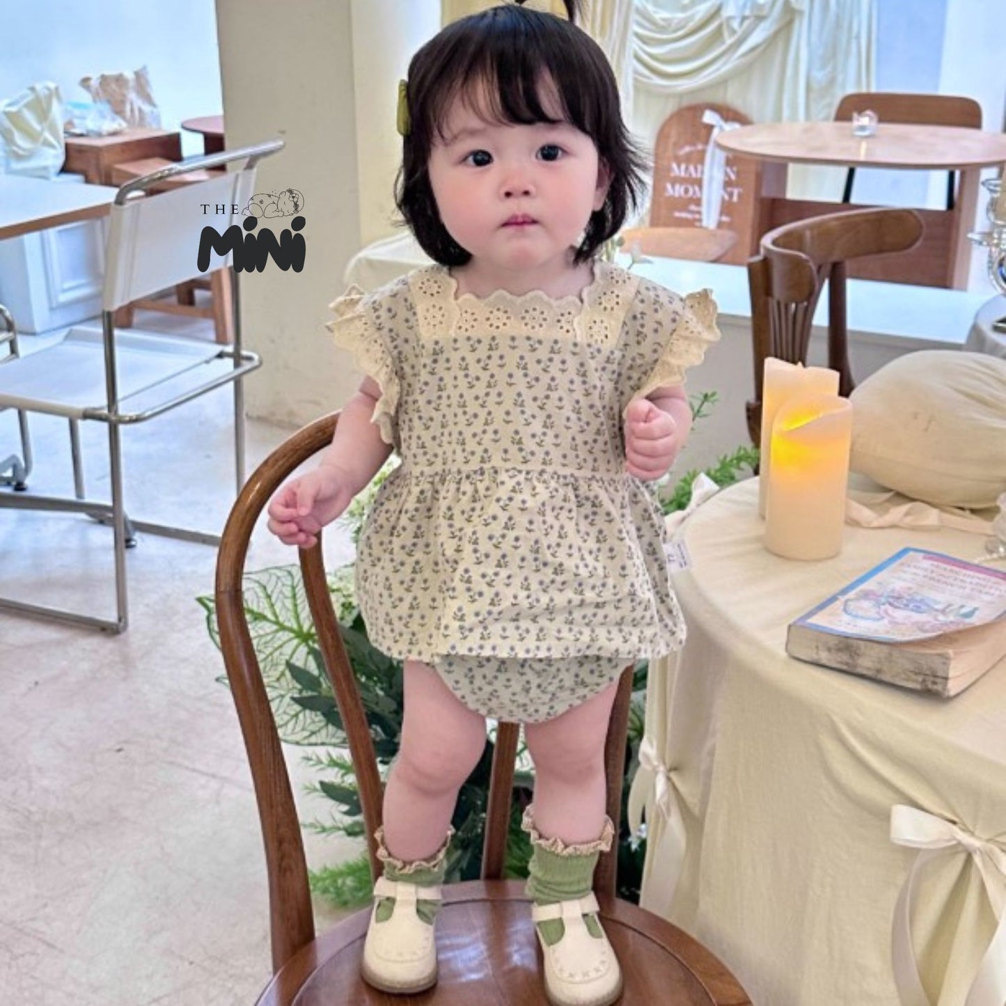 Set váy hoa nhí style Hàn - set 2 món áo quần tách rời - A089
