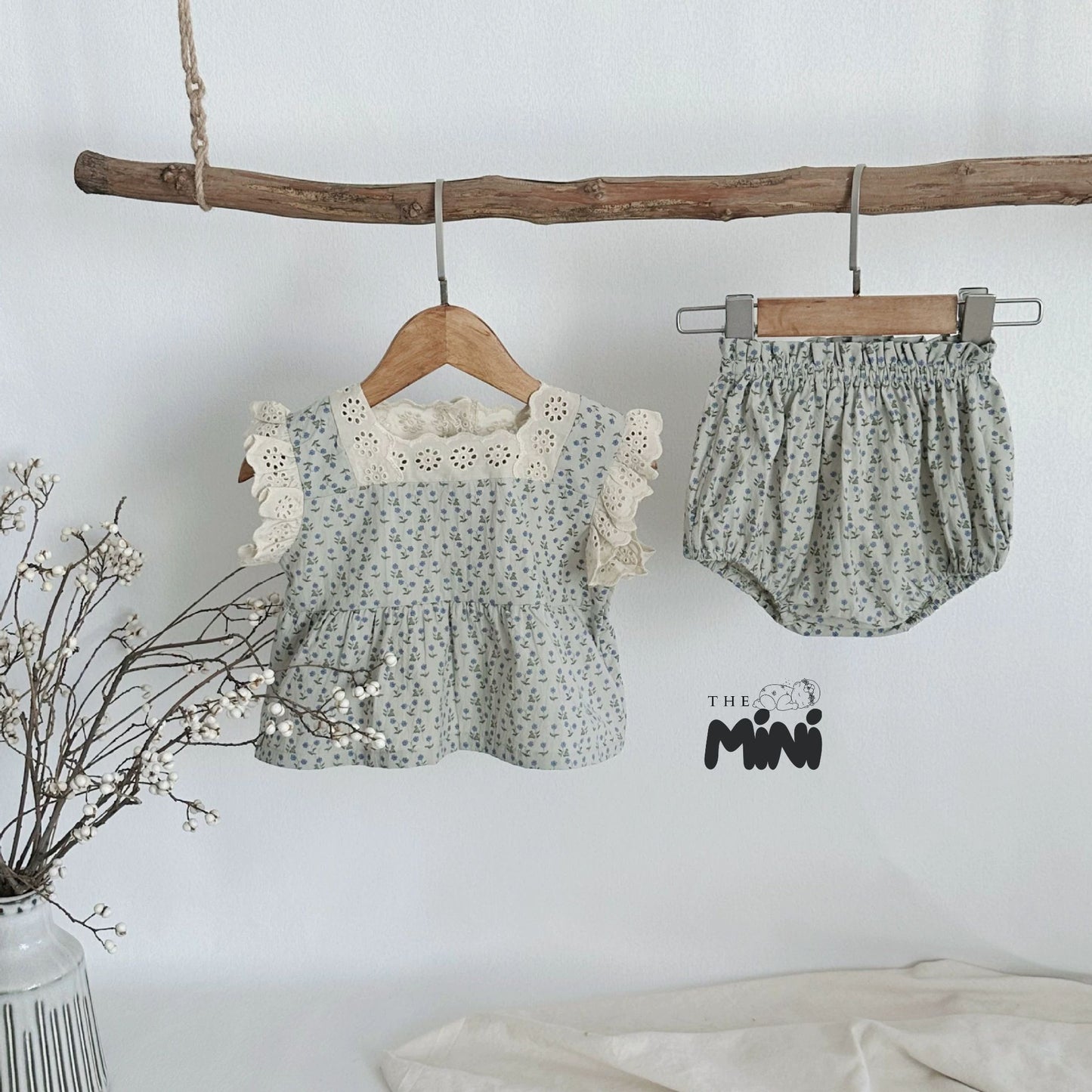 Set váy hoa nhí style Hàn - set 2 món áo quần tách rời - A089