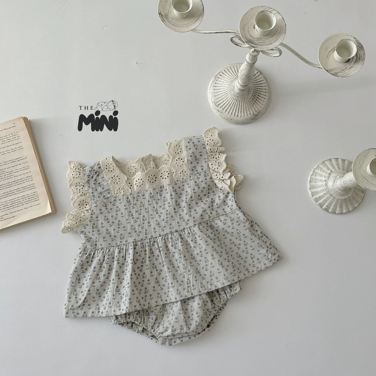 Set váy hoa nhí style Hàn - set 2 món áo quần tách rời - A089