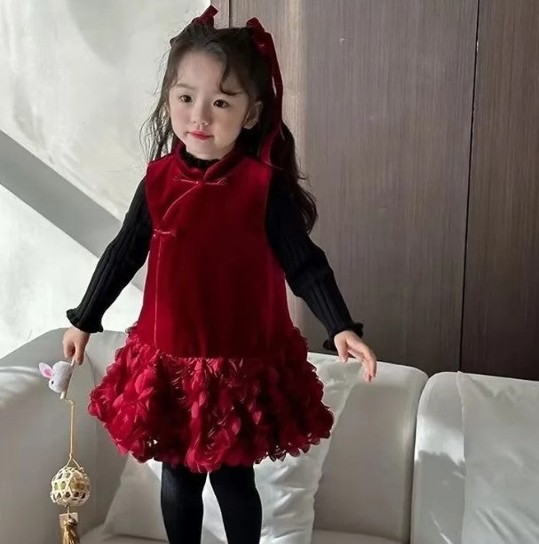 Váy tiểu thư nhung - A007 (không kèm áo trong)
