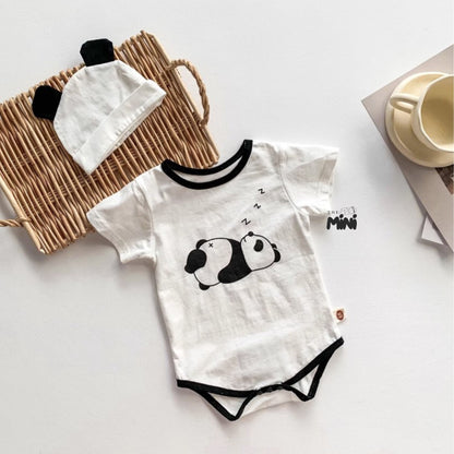 Set em bé Panda - set 2 món bodysuit kèm nón iu iu - B019