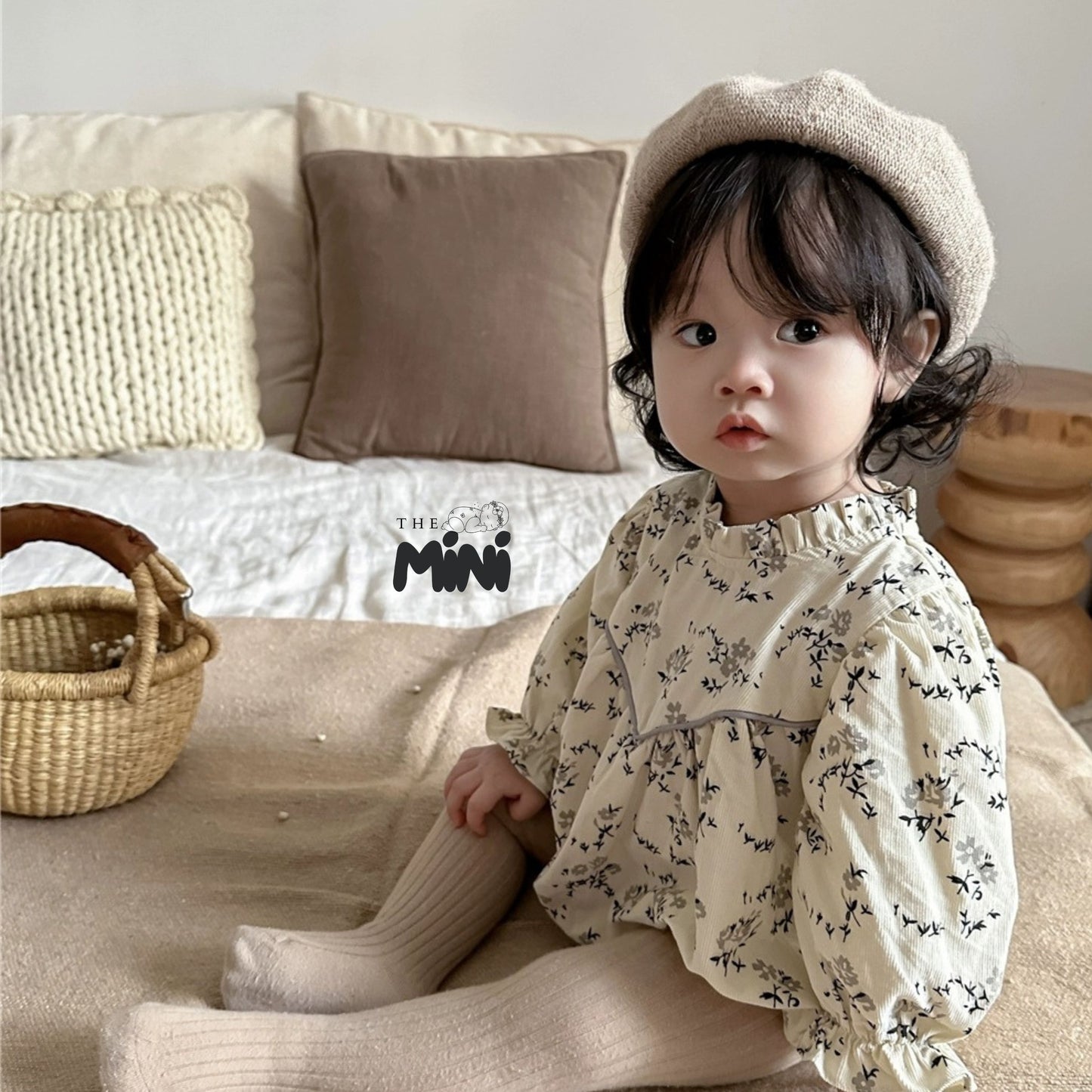 Bodysuit váy hoa nhí style Hàn - Trắng Kem - A076