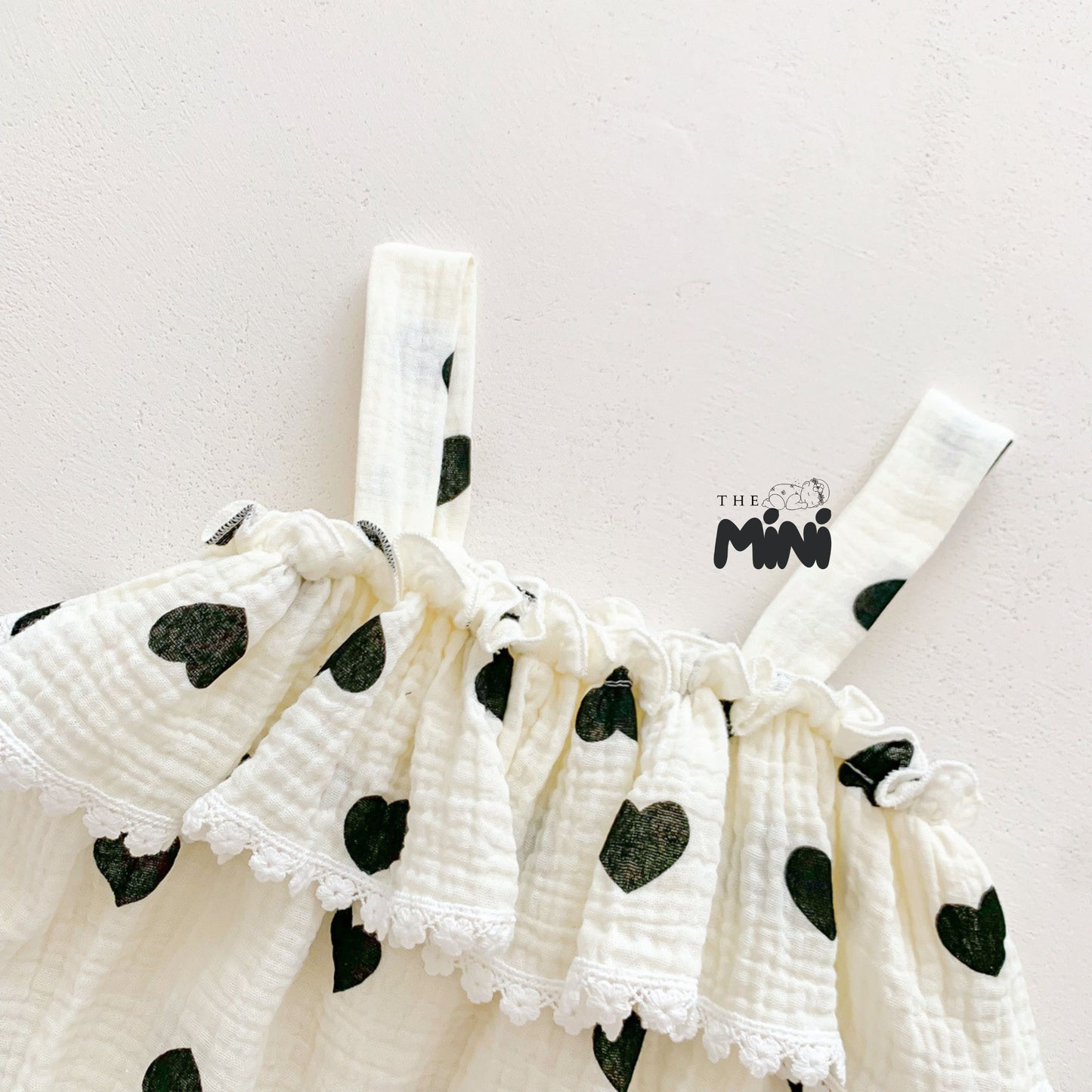 Bodysuit tim style Korea - Set 2 món kèm nơ - Trắng - A081