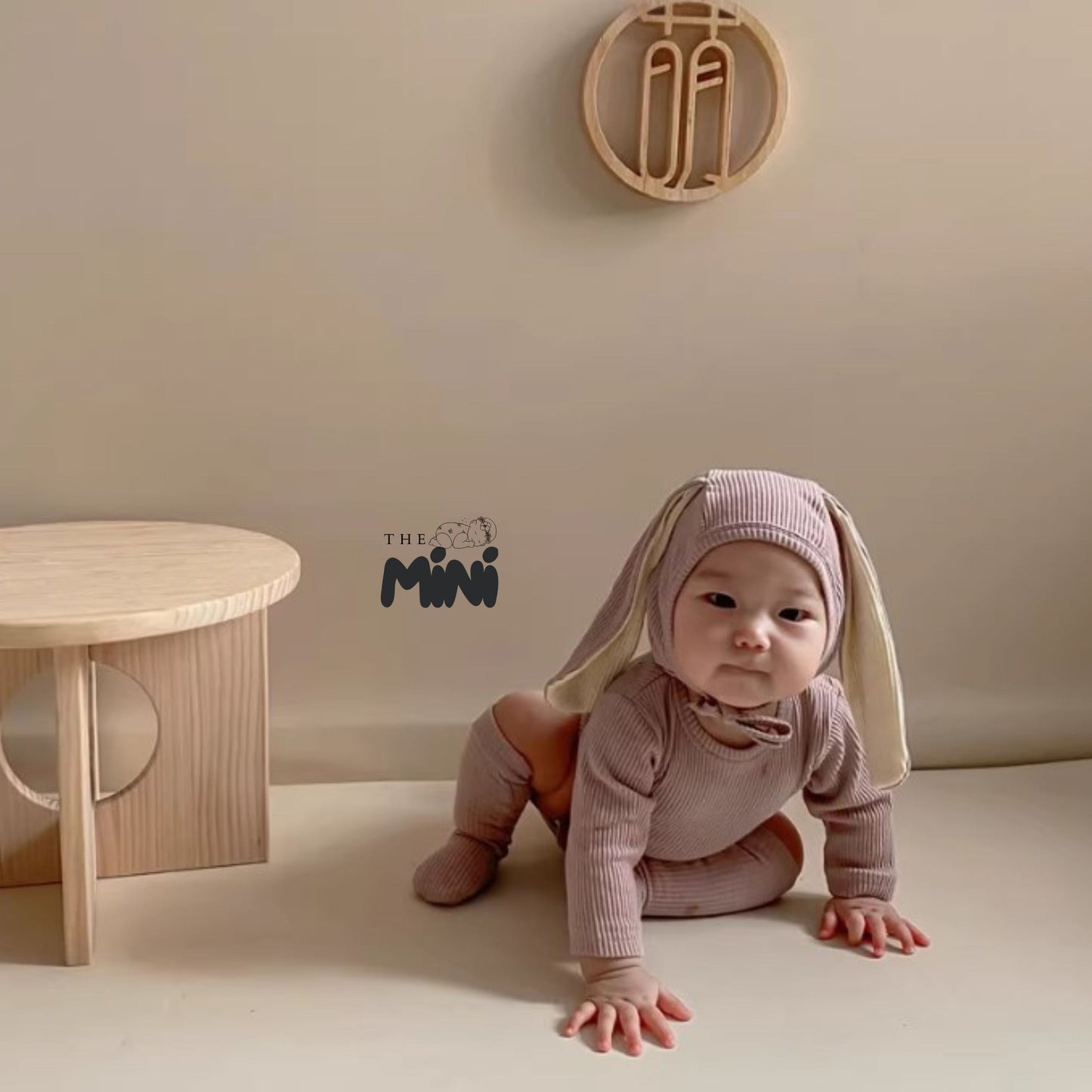 Set thỏ bụ bẫm - M009B - Size 2 tháng đến 18 tháng - Set kèm nón và tất