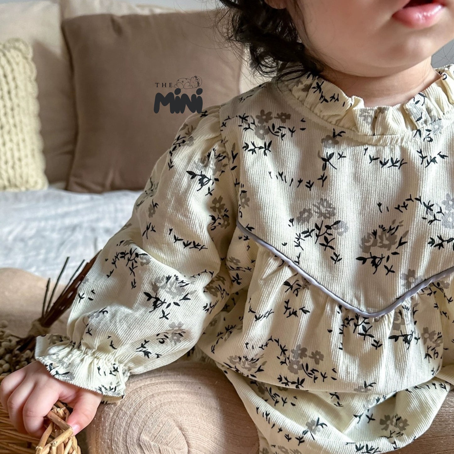 Bodysuit váy hoa nhí style Hàn - Trắng Kem - A076