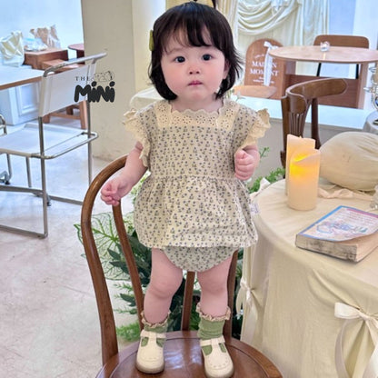 Set váy hoa nhí style Hàn - set 2 món áo quần tách rời - A089
