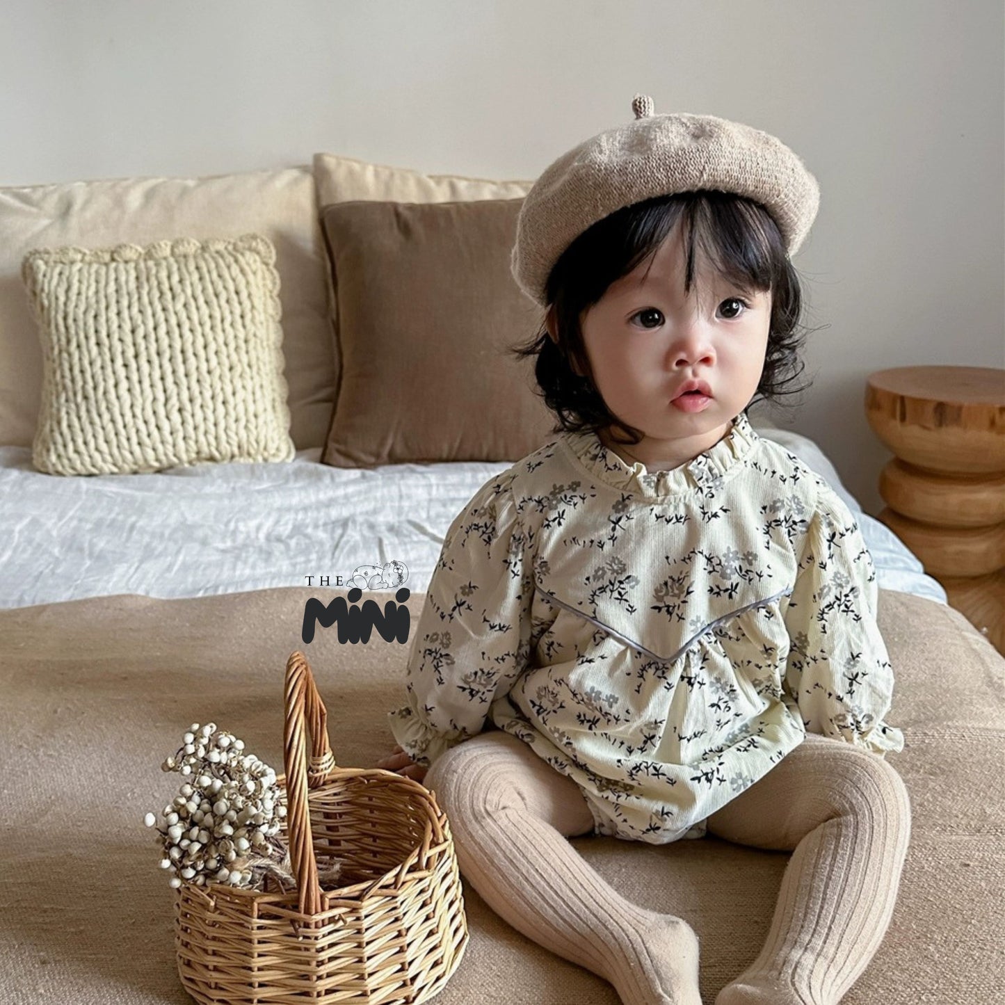 Bodysuit váy hoa nhí style Hàn - Trắng Kem - A076