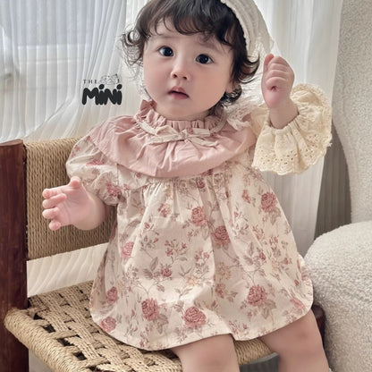 Bodysuit váy hoa nhí Baby Pink - Set 2 món áo kèm quần - A080