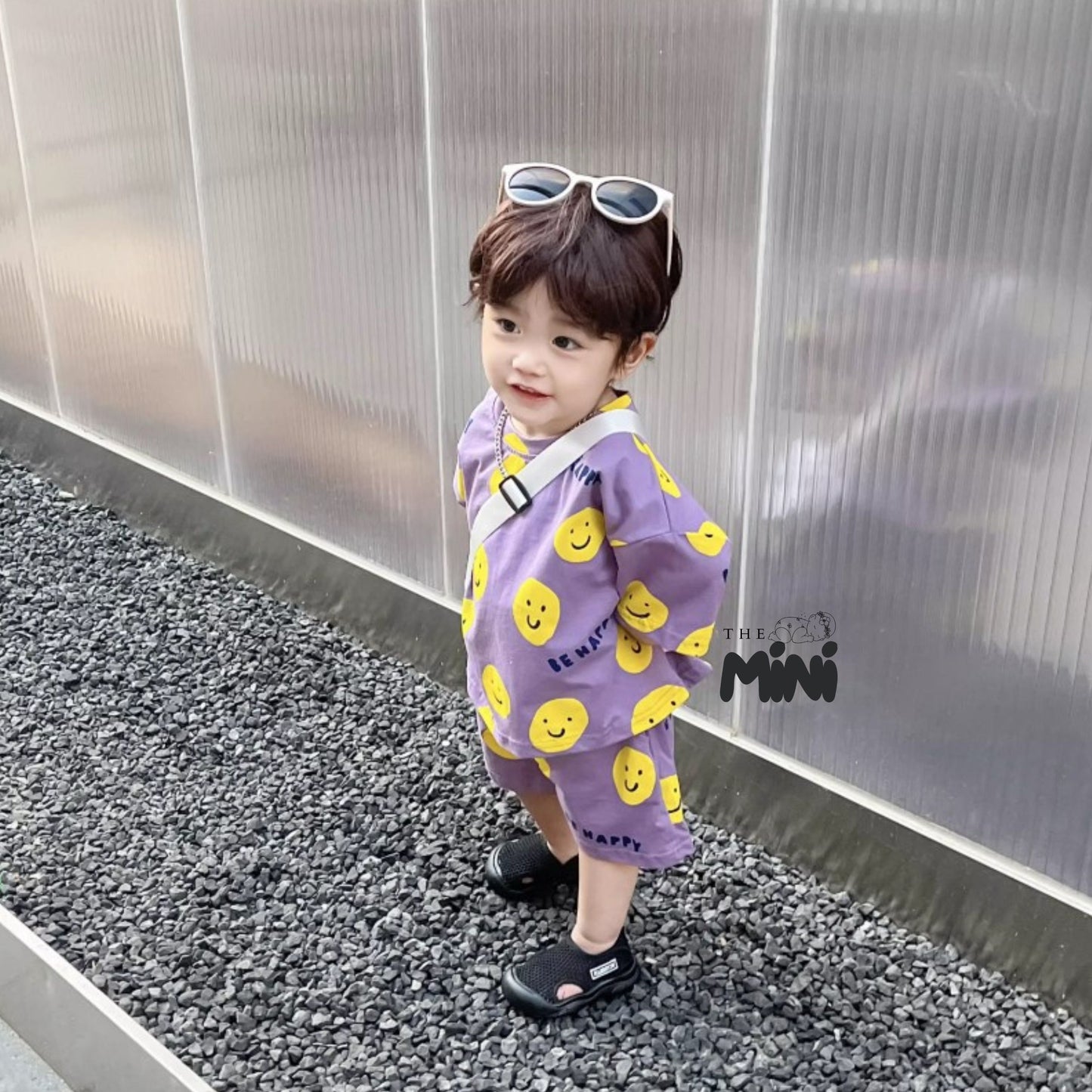 Set áo thun Smiley - B039 - 2 màu - Size 6 đến 18 tháng