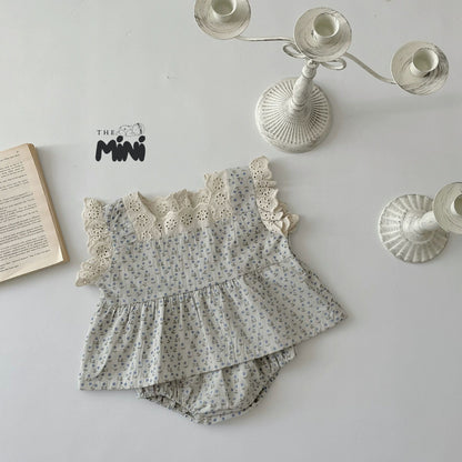 Set váy hoa nhí style Hàn - set 2 món áo quần tách rời - A089