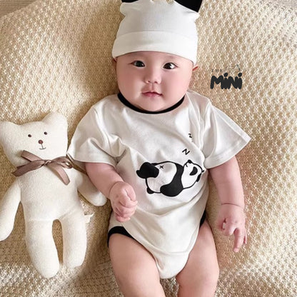 Set em bé Panda - set 2 món bodysuit kèm nón iu iu - B019