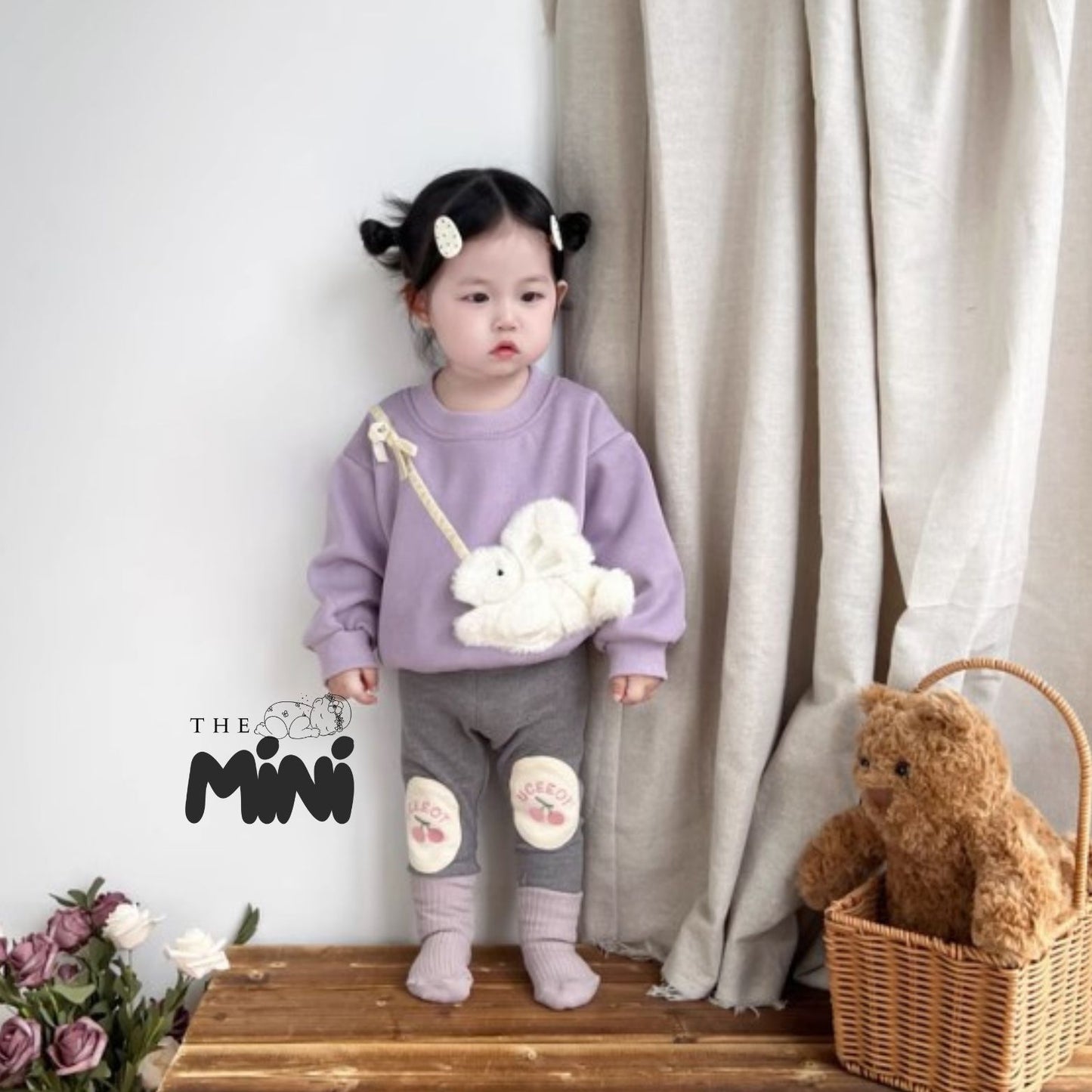 Set nỉ cho bé gái - set 2 món áo kèm legging - A027