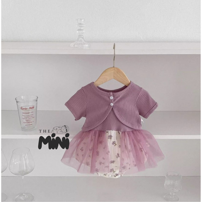 Set váy tiểu thư Korea - váy kèm cardigan - A012