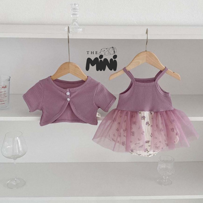 Set váy tiểu thư Korea - váy kèm cardigan - A012