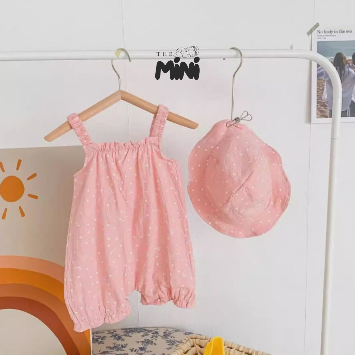 Bodysuit Baby pink hoa nhí Korea - A056