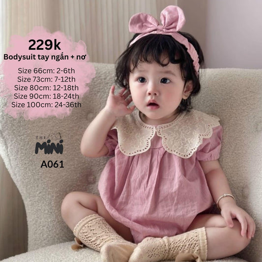 Bodysuit váy Baby pink tay ngắn - A061