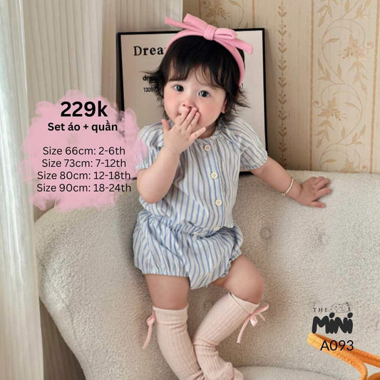 Set xanh sọc tai thỏ A093