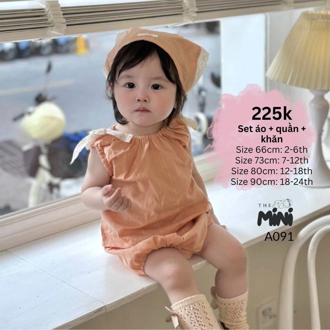 Set cam xinh tươi kèm khăn A091