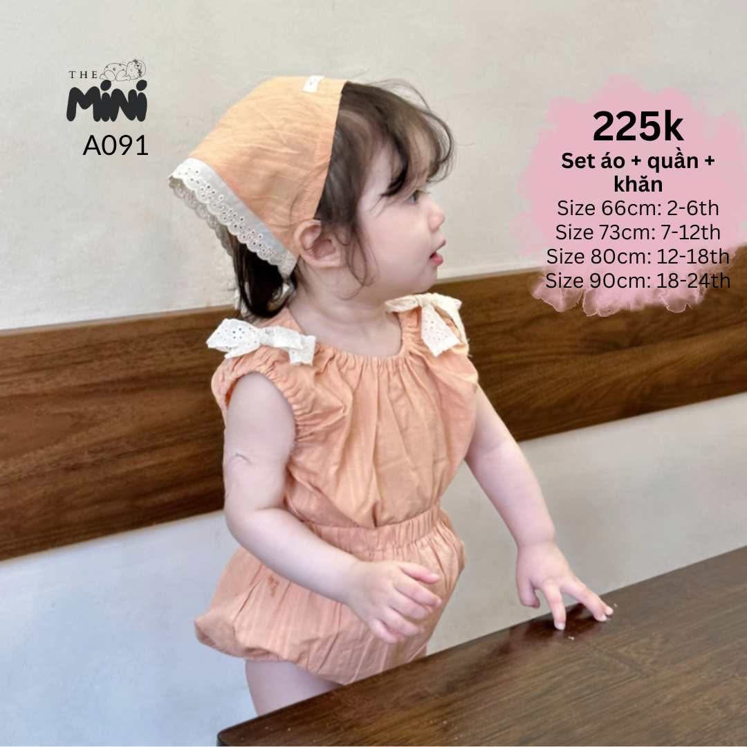 Set cam xinh tươi kèm khăn A091