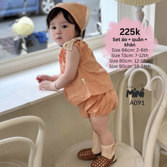 Set cam xinh tươi kèm khăn A091