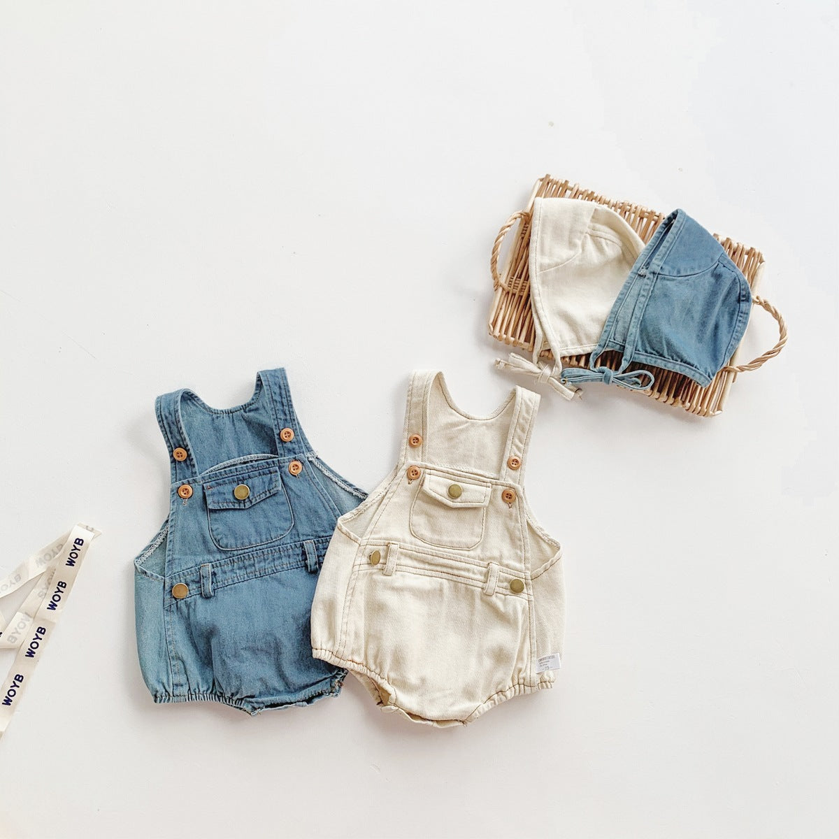 Yếm Jeans đón tết - 2 màu xanh trắng - A060A