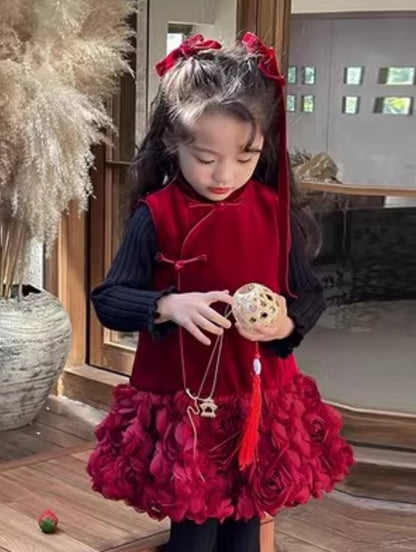 Váy tiểu thư nhung  - A007 (không kèm áo trong)