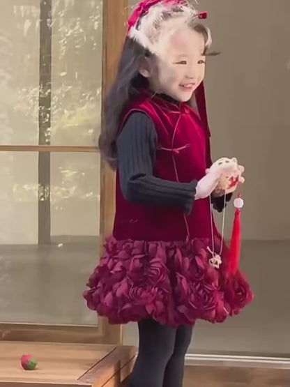 Váy tiểu thư nhung  - A007 (không kèm áo trong)
